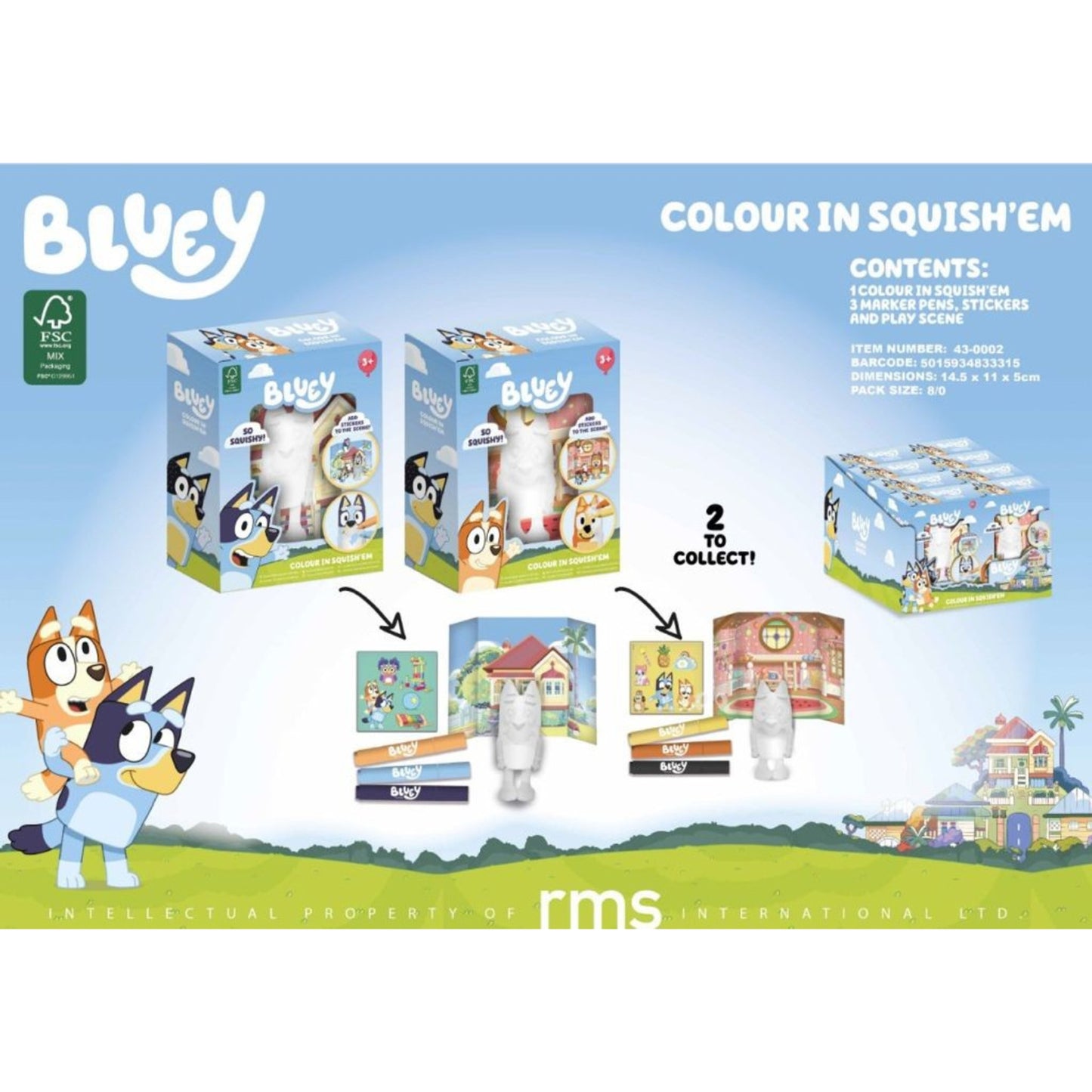 Bluey Colour In Squish'em - Bingo