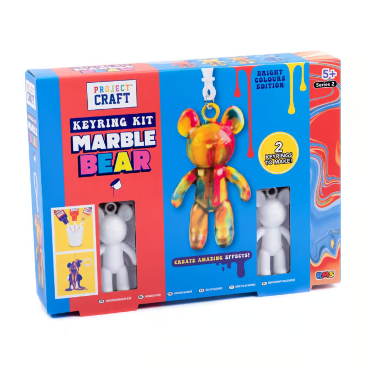 Marble Bear Keyring - Bright Colours
