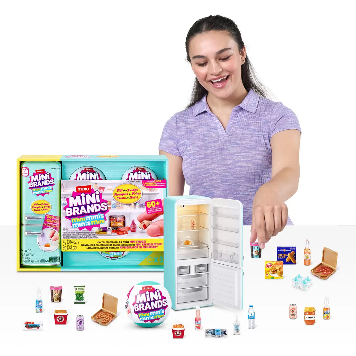 Mini Brands Fridge + 3 Fill the Fridge Balls Bundle