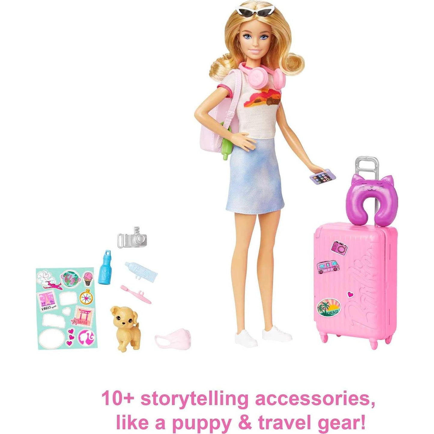 Barbie Doll Travel Set with Puppy