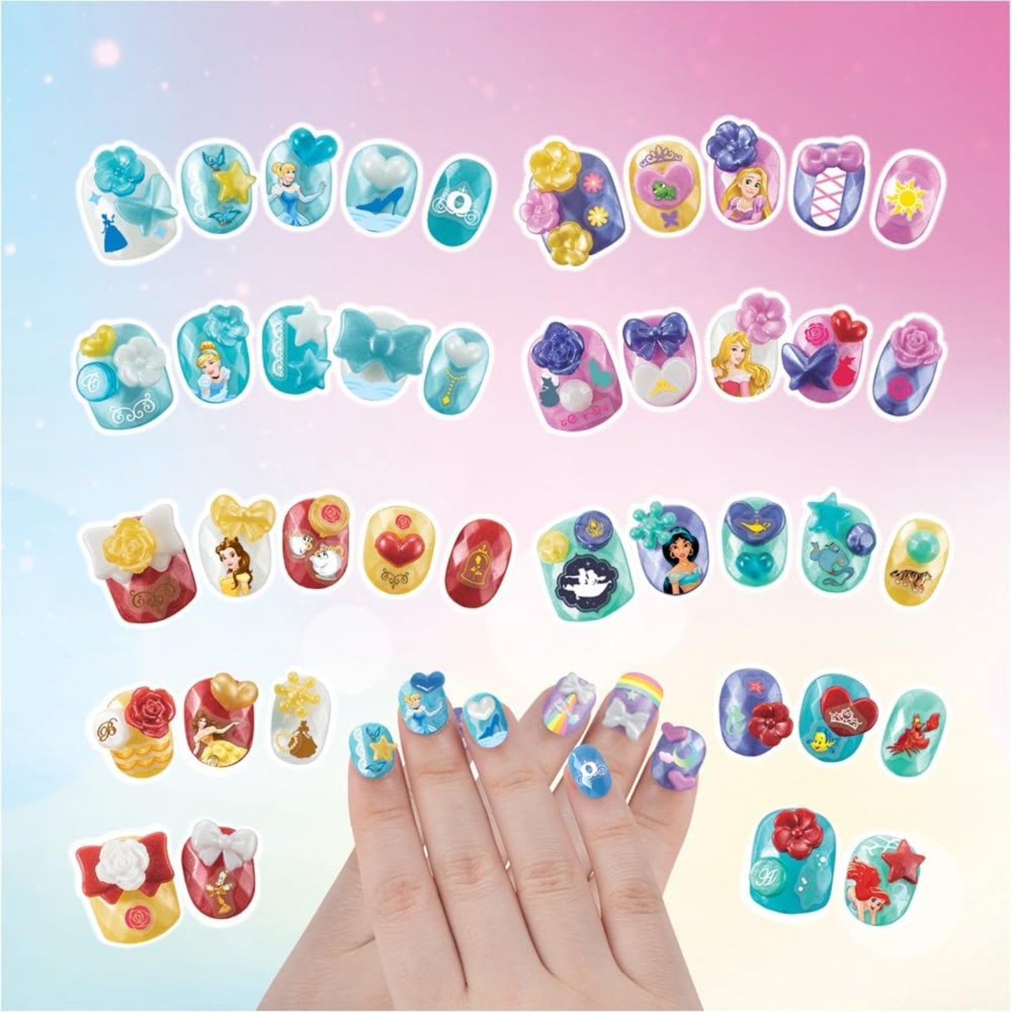 Aquabead Disney Princess Nail Studio + 2 Refill Recharge Packs