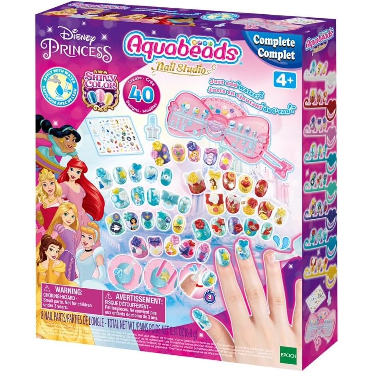 Aquabead Disney Princess Nail Studio + 2 Refill Recharge Packs