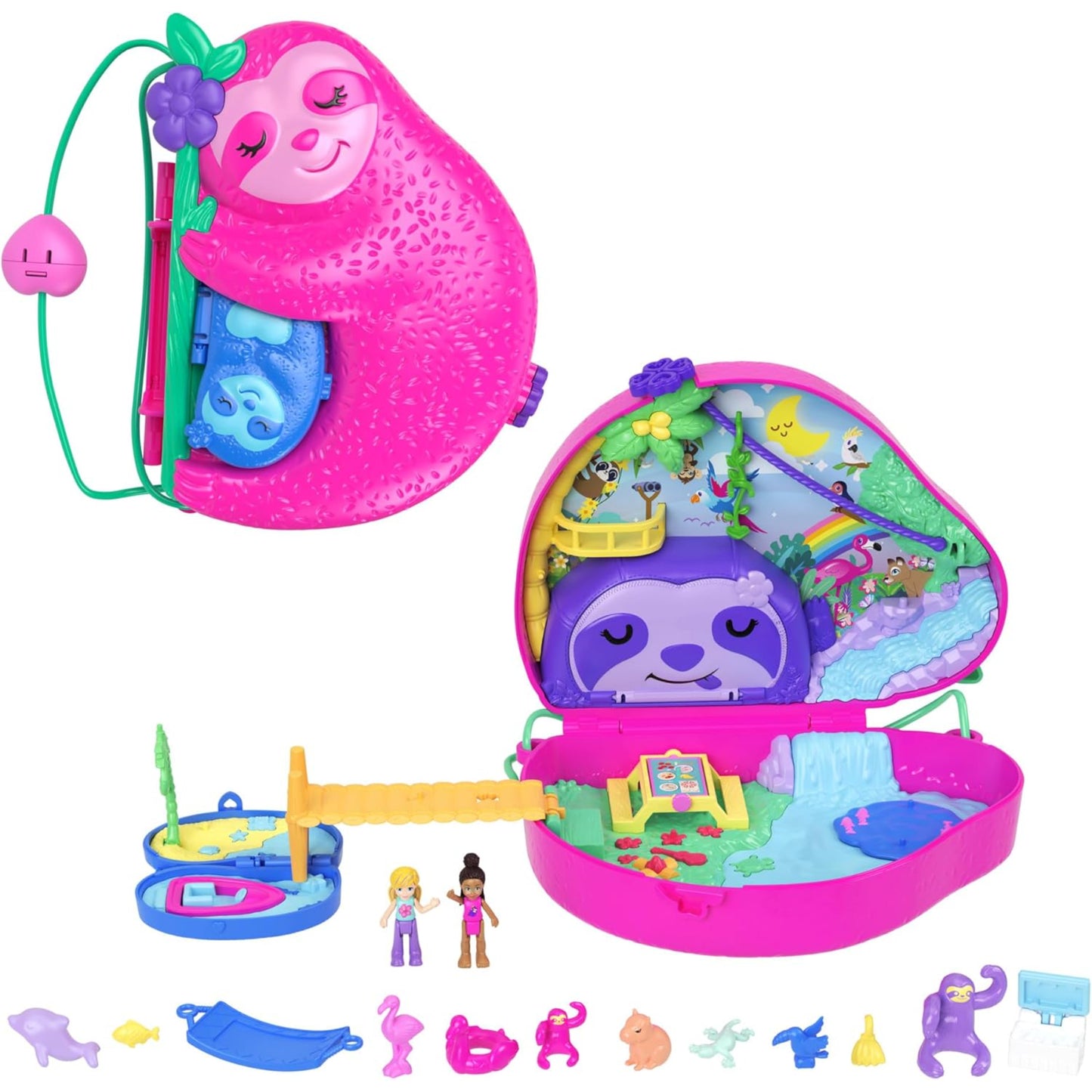 Polly Pocket Sloth Family Purse Compact
