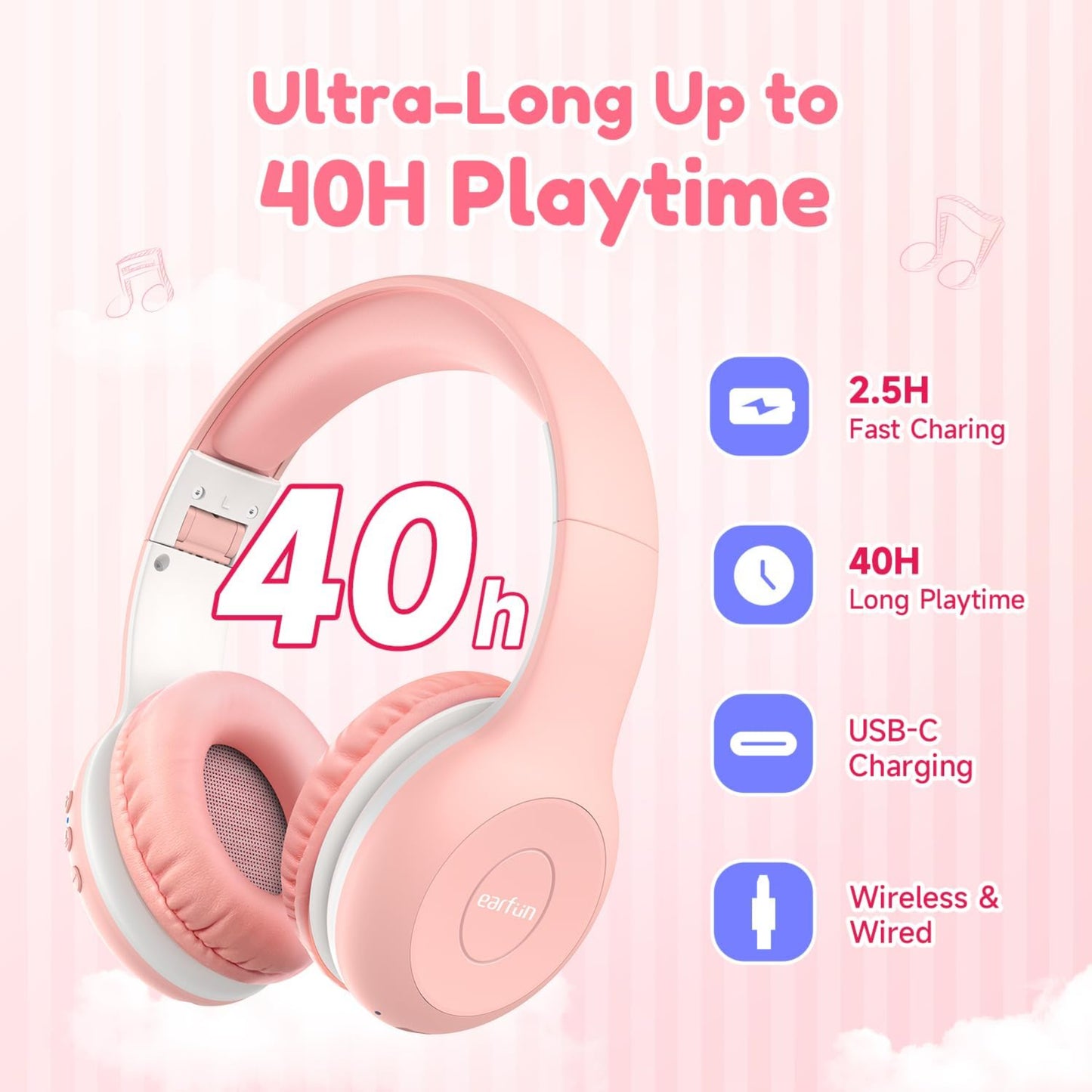 Earfun Kids Bluetooth Headphones 2 Pack