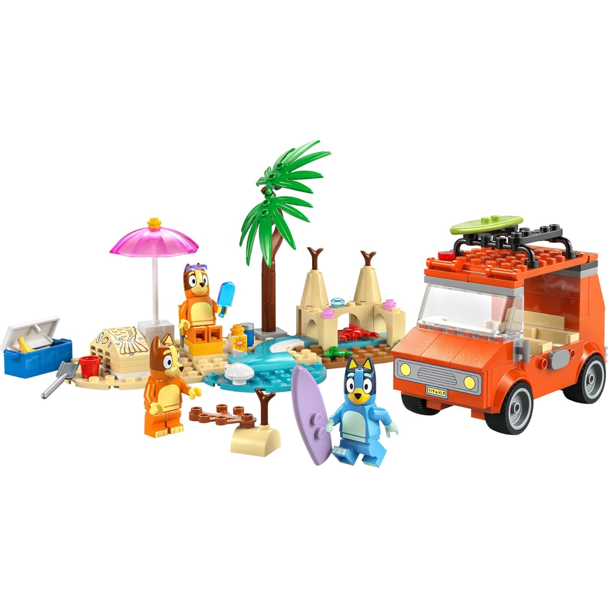 Lego Bluey Beach & Family Car Trip