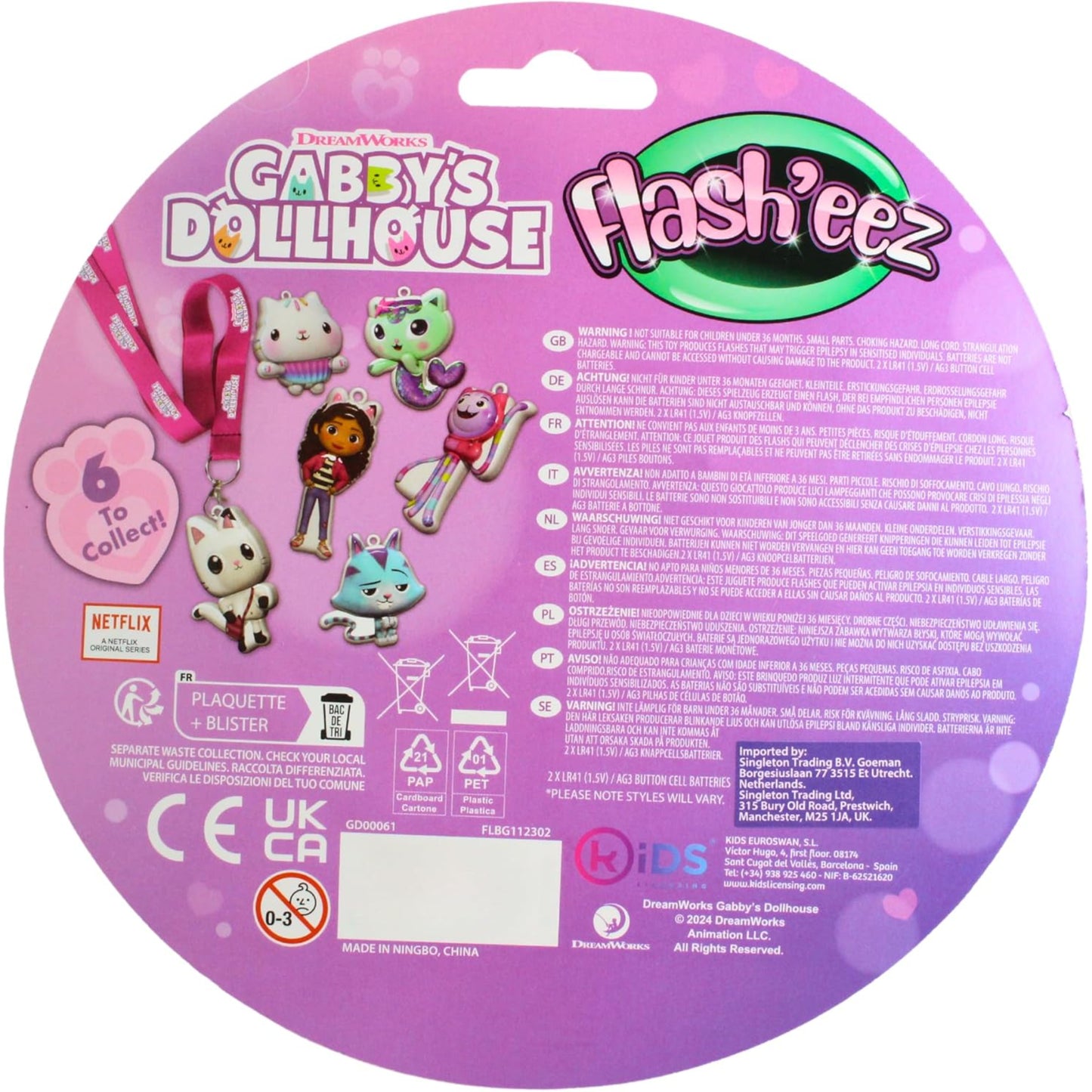 Gabbys Dollhouse Flash'eez - Assorted Designs