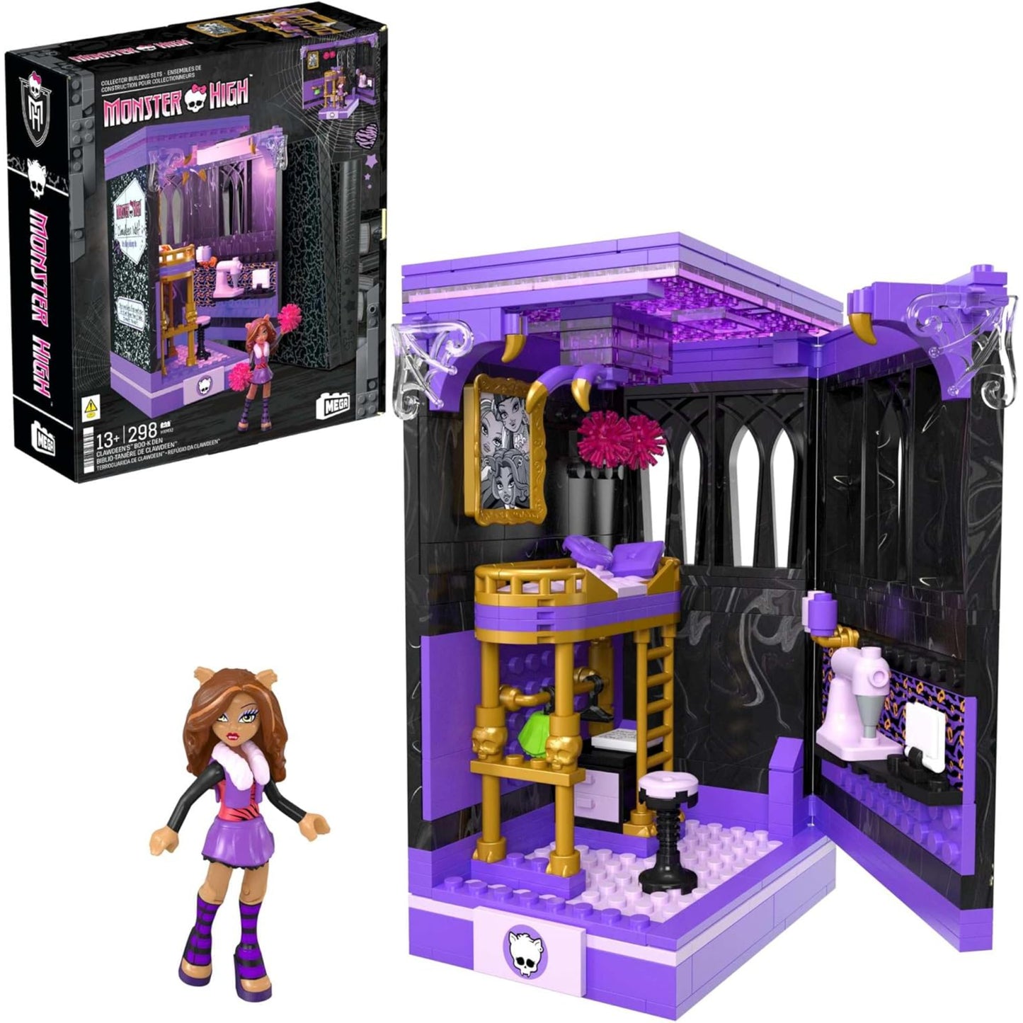 MEGA Monster High Clawdeen's Boo-k Den - 299 Pieces