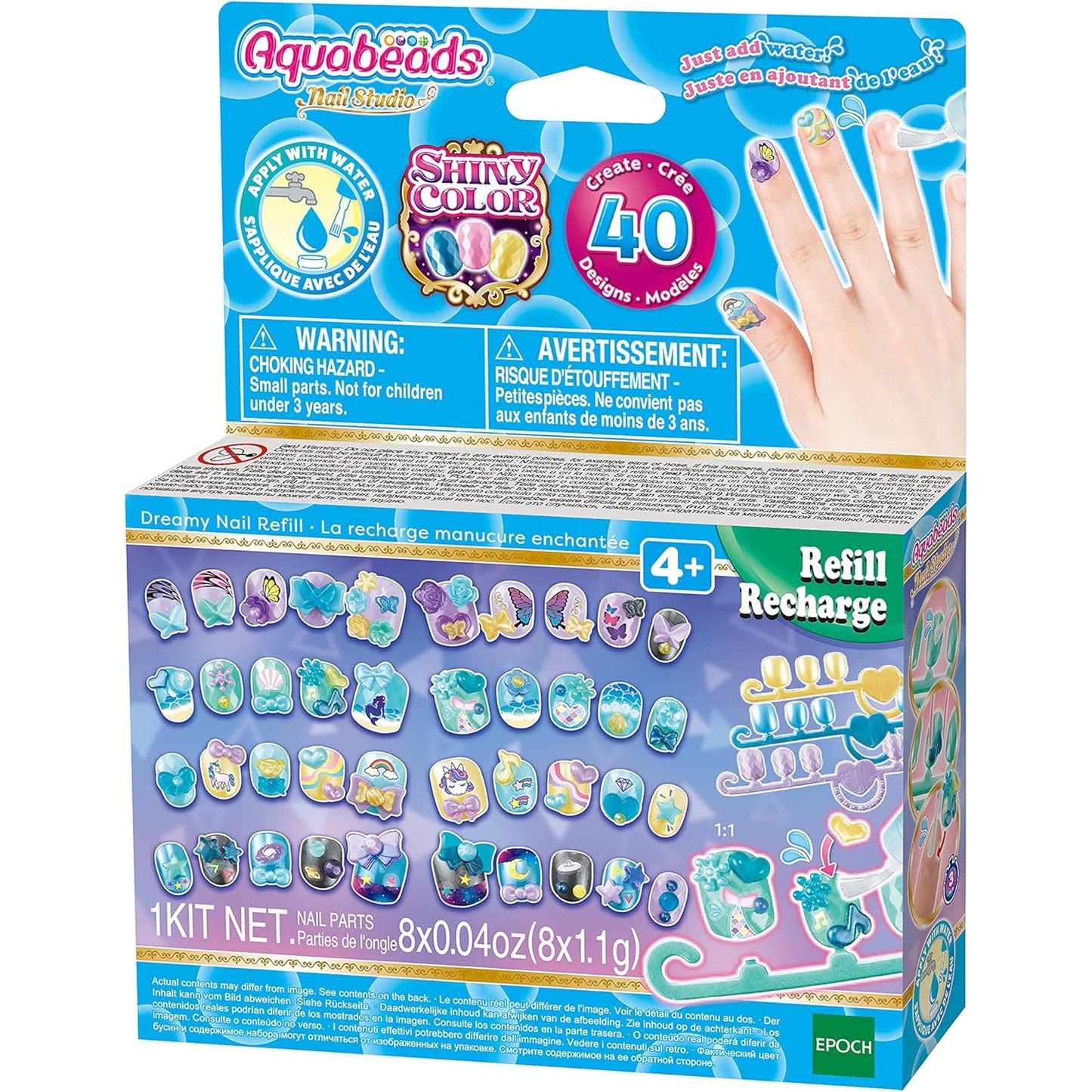 Aquabead Disney Princess Nail Studio + 2 Refill Recharge Packs