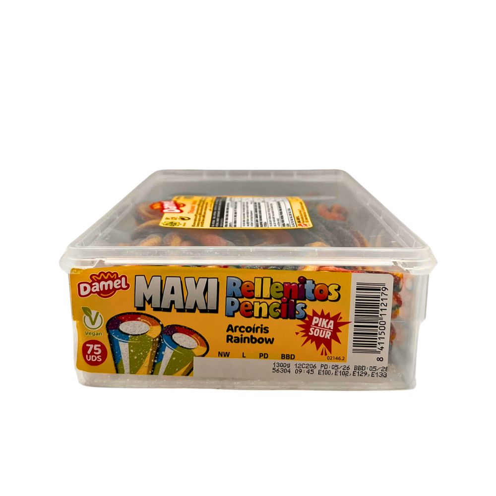 Maxi Rellenitos Pencils - Rainbow 1.3Kg Tub