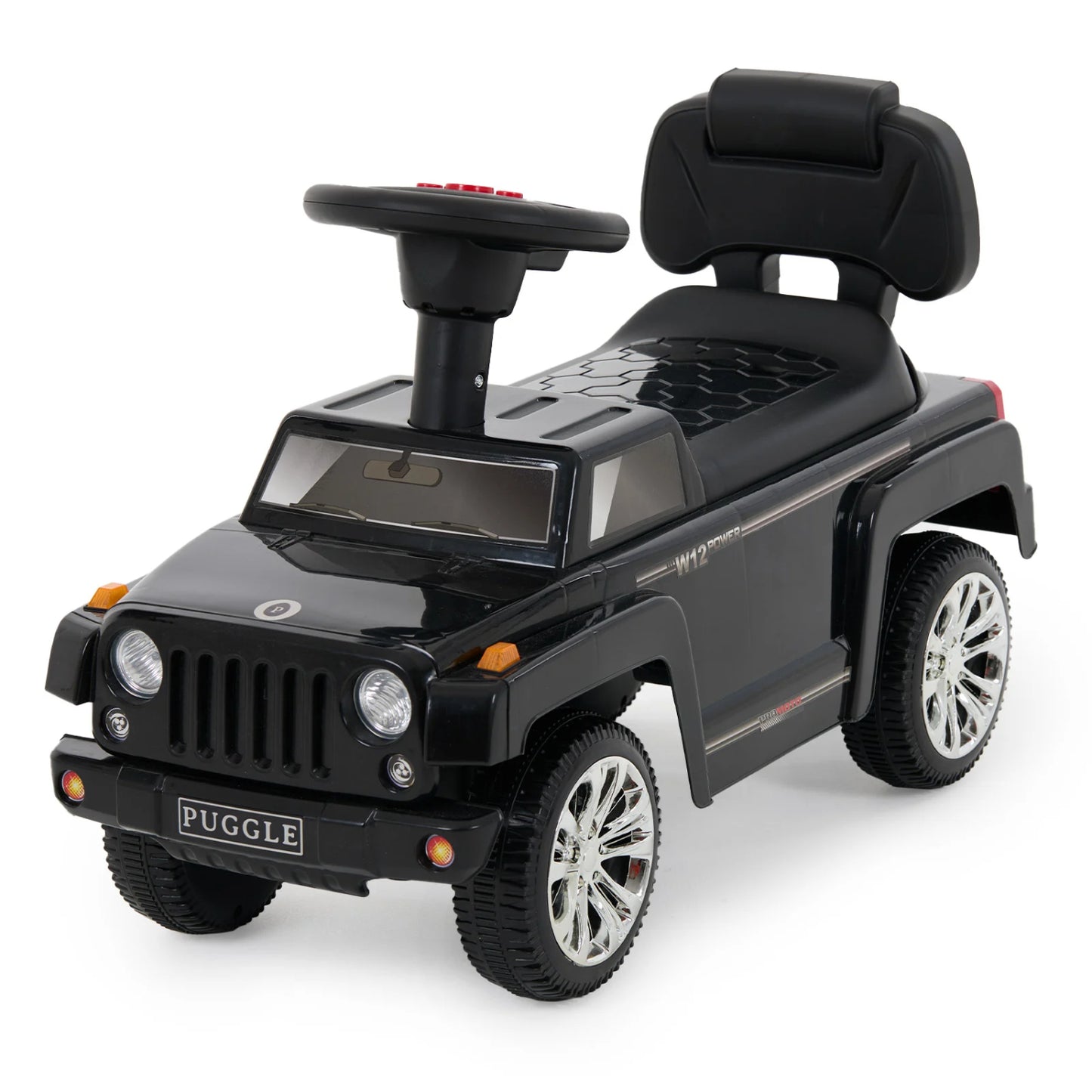Puggle Elite Sport 2-in-1 Musical Ride On Car - Black