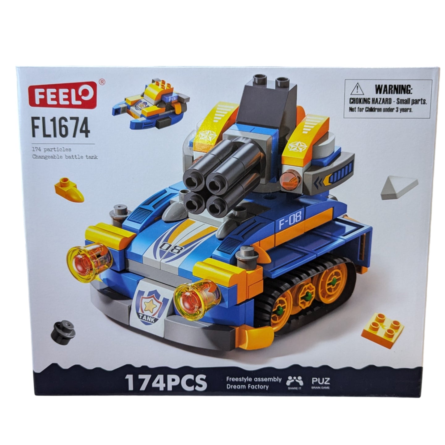 Feelo Building Blocks - Changeable Battle Tank