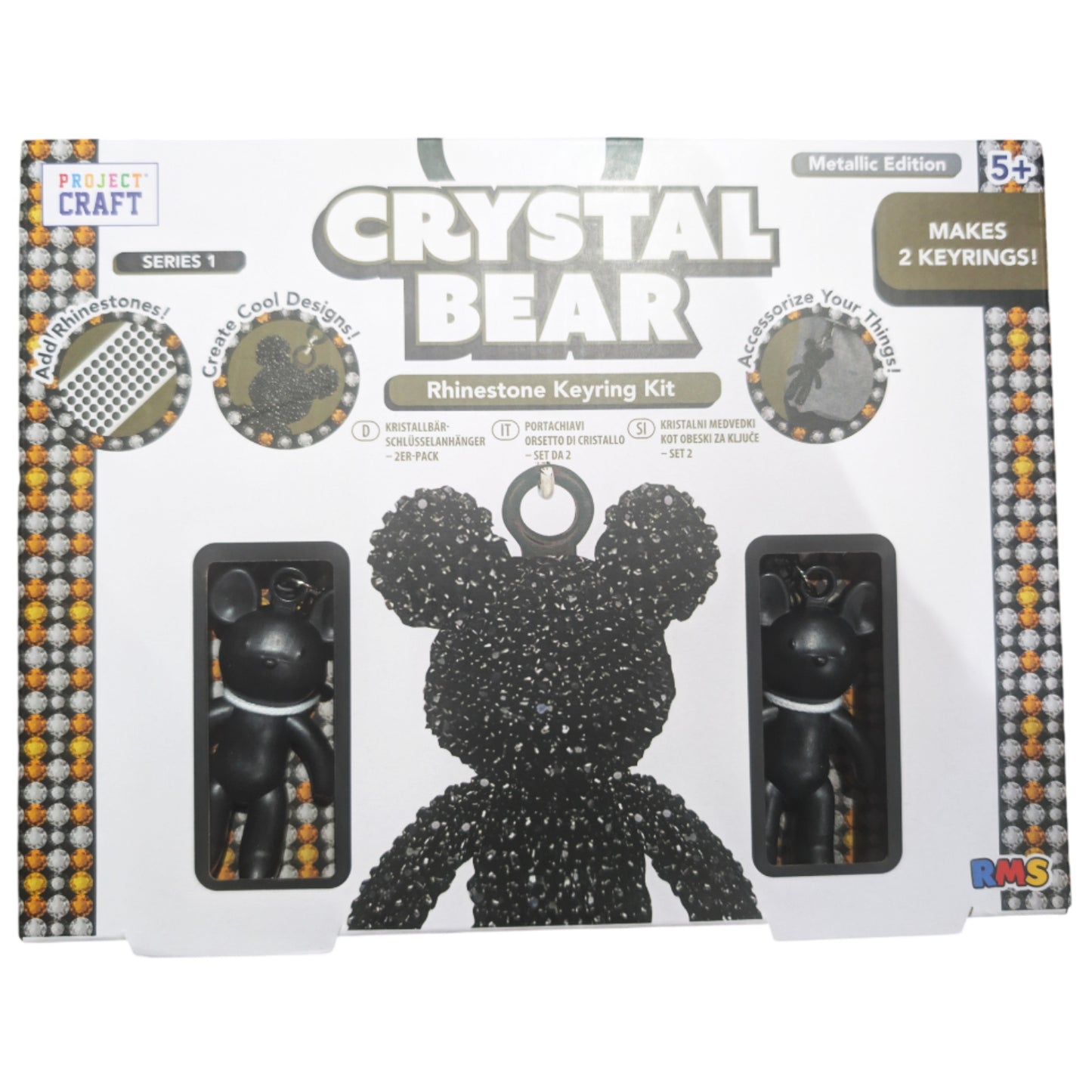 Crystal Bear Rhinestone Keyring Kit