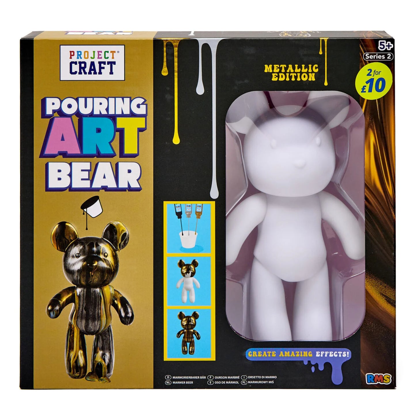 Marble Pouring Art Bear Series 2 Metallic