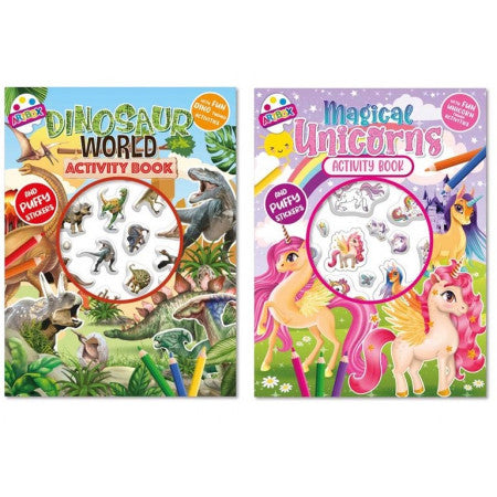Puffy Sticker Dinosaur or Unicorn Activity Book