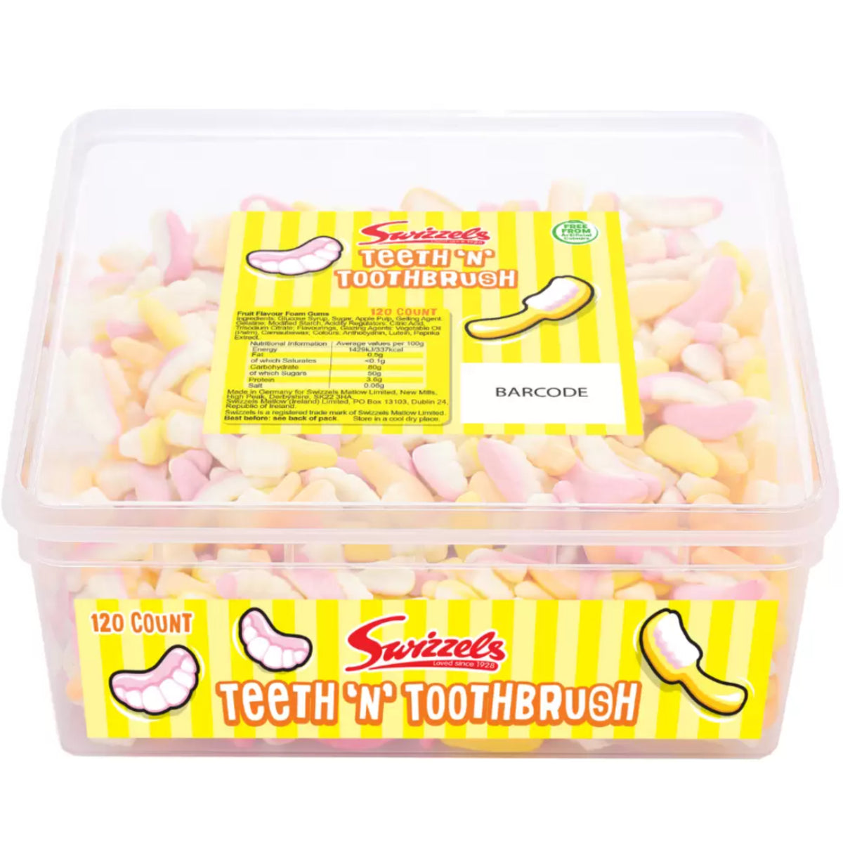 Swizzels Fun Gums Giant Teeth and Toothbrush - 120 Pcs