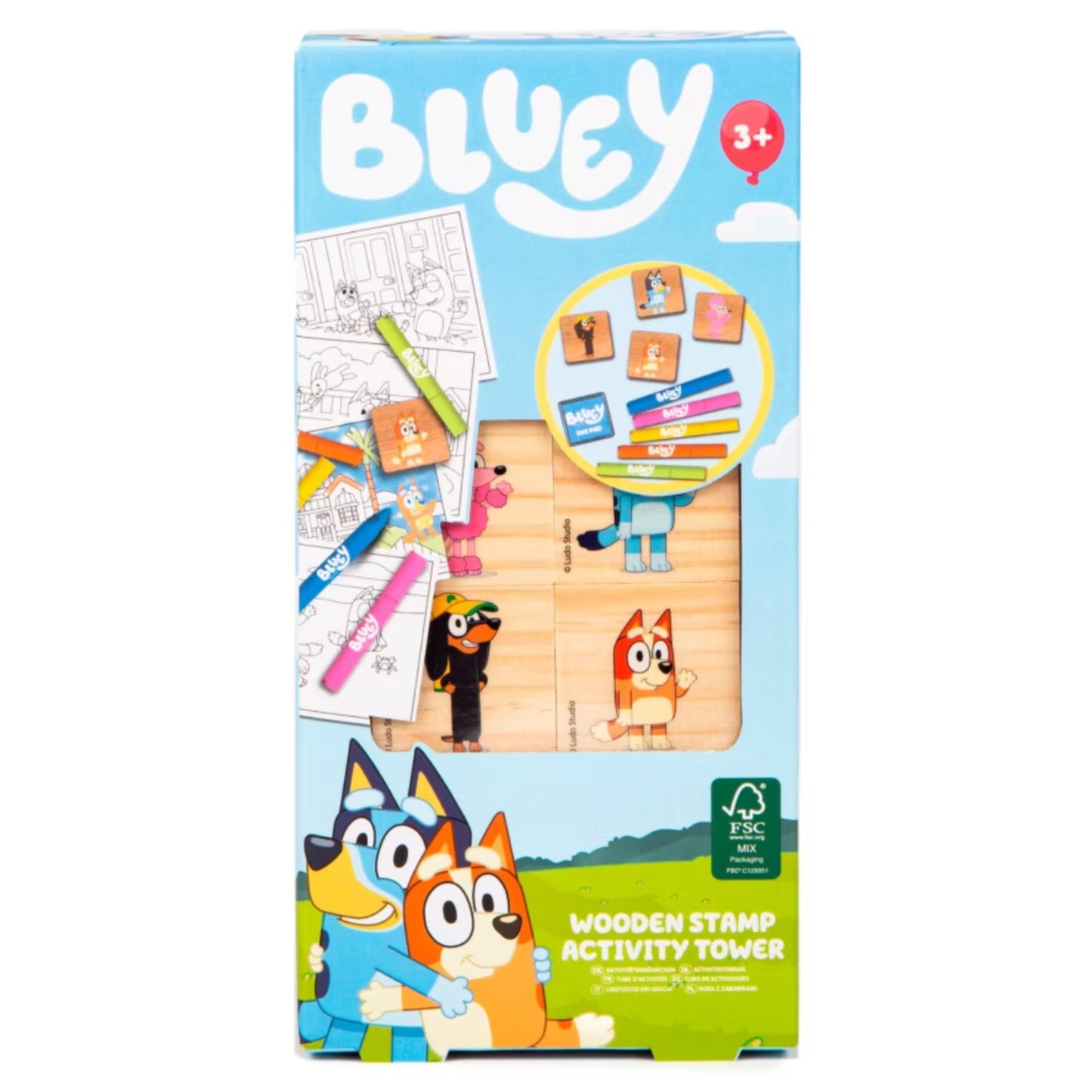 BLUEY WOODEN STAMPS ACTIVITY SET