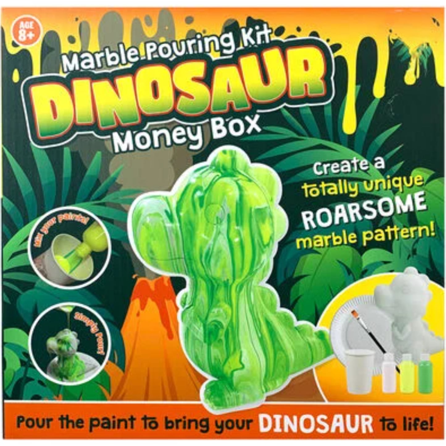 Marble Pouring Kit Dinosaur Money Box
