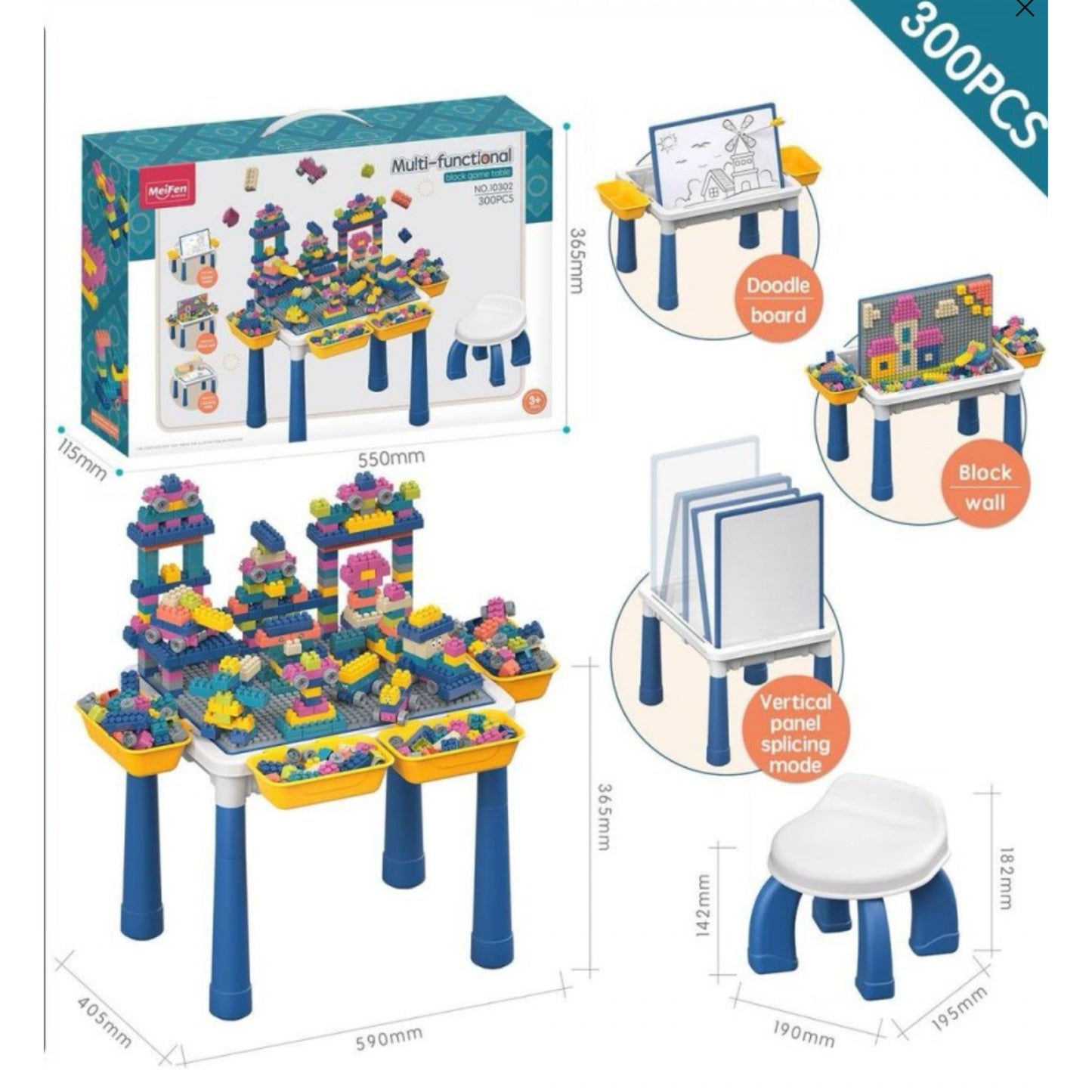 Block Game Table - 300 Pcs