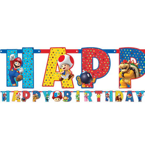 Super Mario Jumbo Add An Age Letter Banner - 3.2m