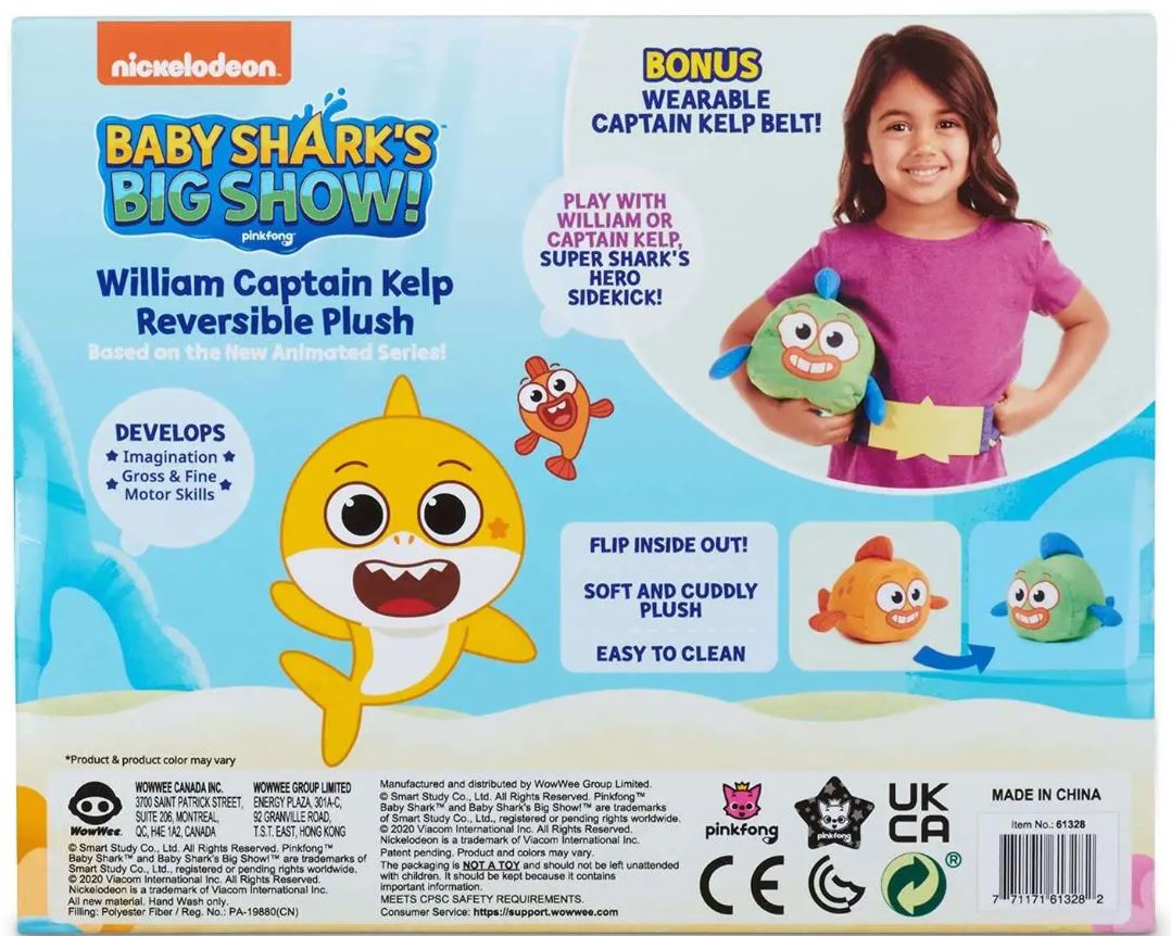 Baby Shark William/Captain Kelp Reversible Plush