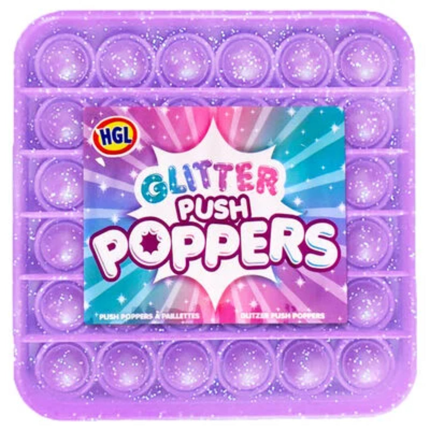 Glitter Push Poppers - Square - 3 Colours