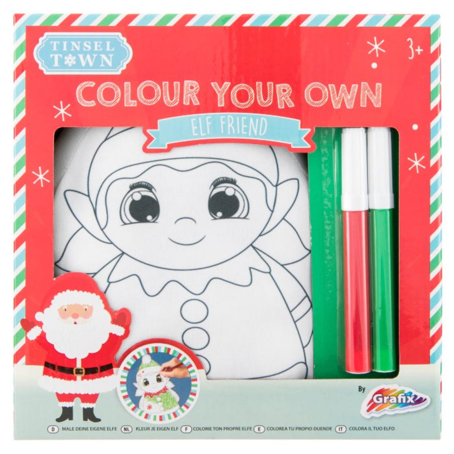 Colour Your Own Christmas Elf Friend