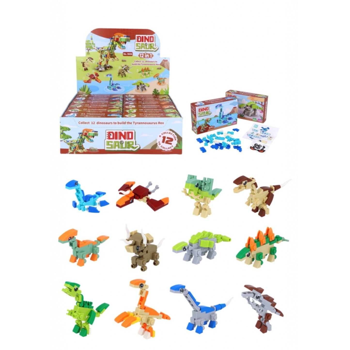 12 in 1 Brick Set -  Dinosaurs