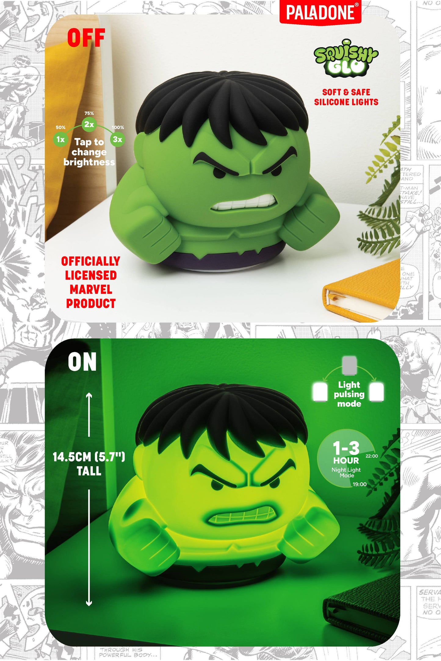 Hulk SquishyGlo Silicone Light Rechargeable