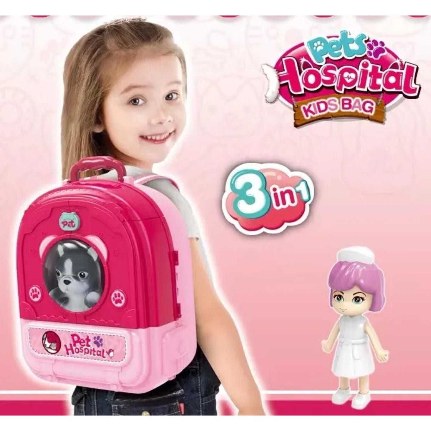 Pets Hospital Kids Bag - Pink