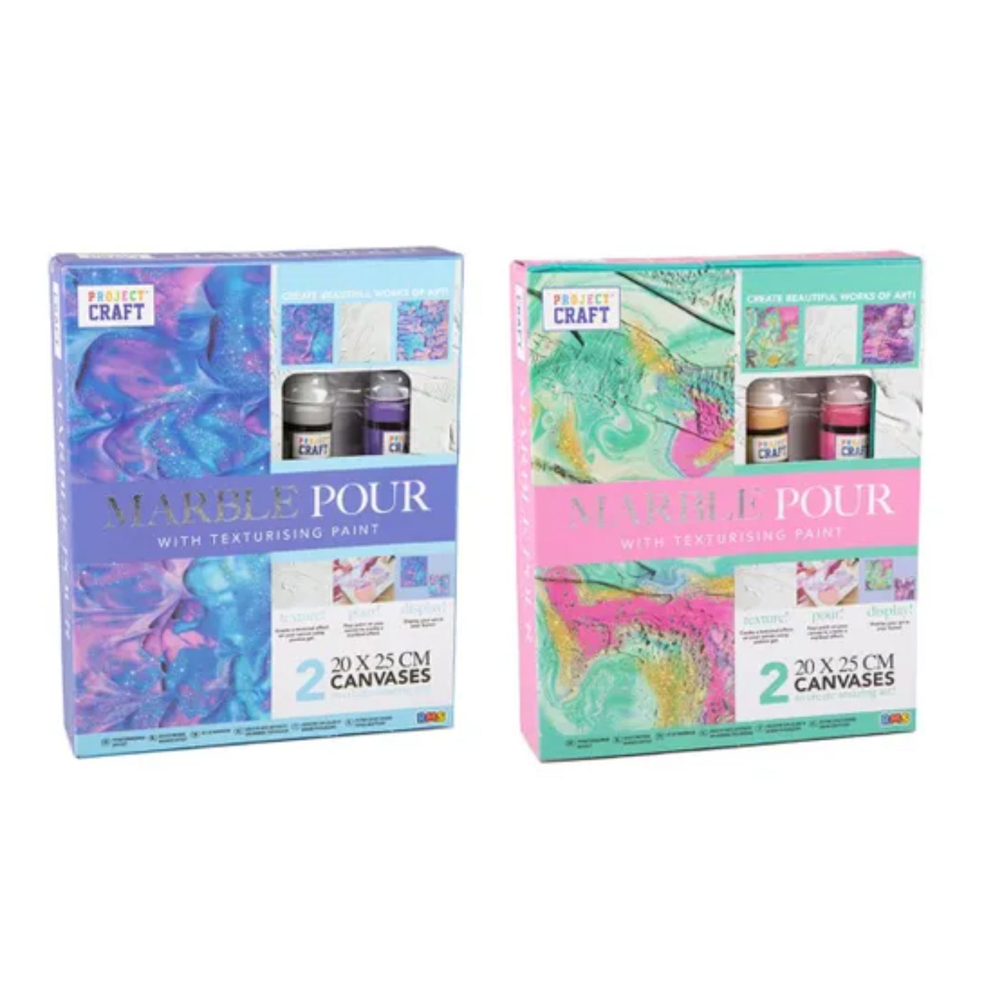 Marble Pour with Texturing Paint - 2 Assorted Designs