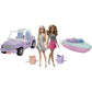 Barbie Boat and Car Bundle with 2 Dolls