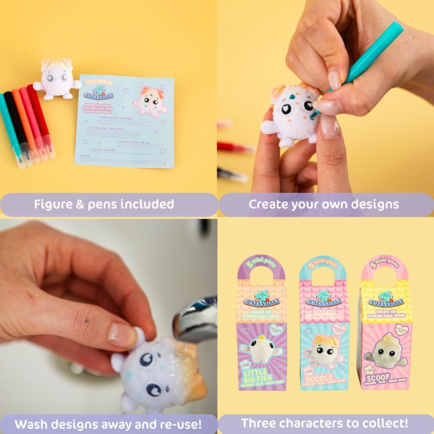 Cutesville Mini Washable Doodle Creature - Assorted Designs