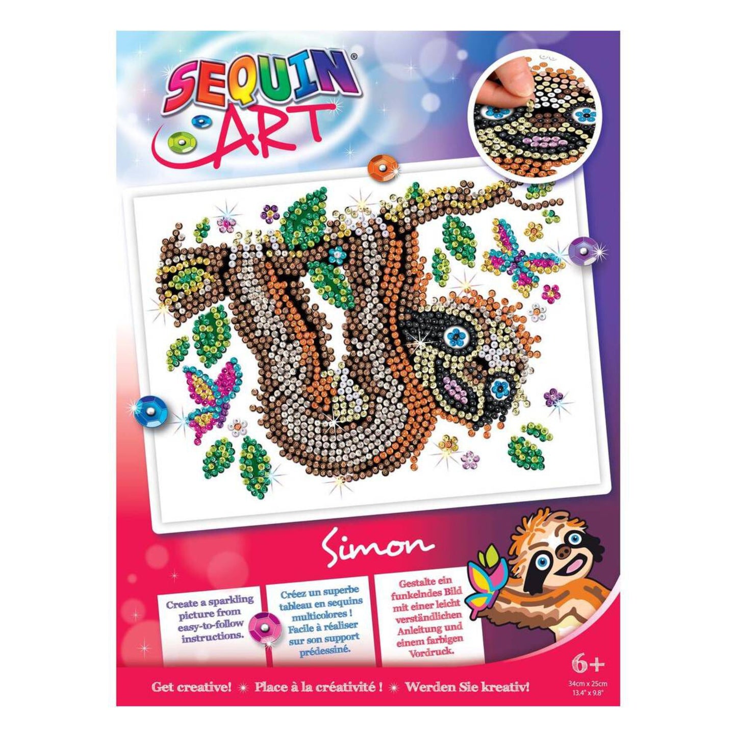 Sequin Art Simon Sloth