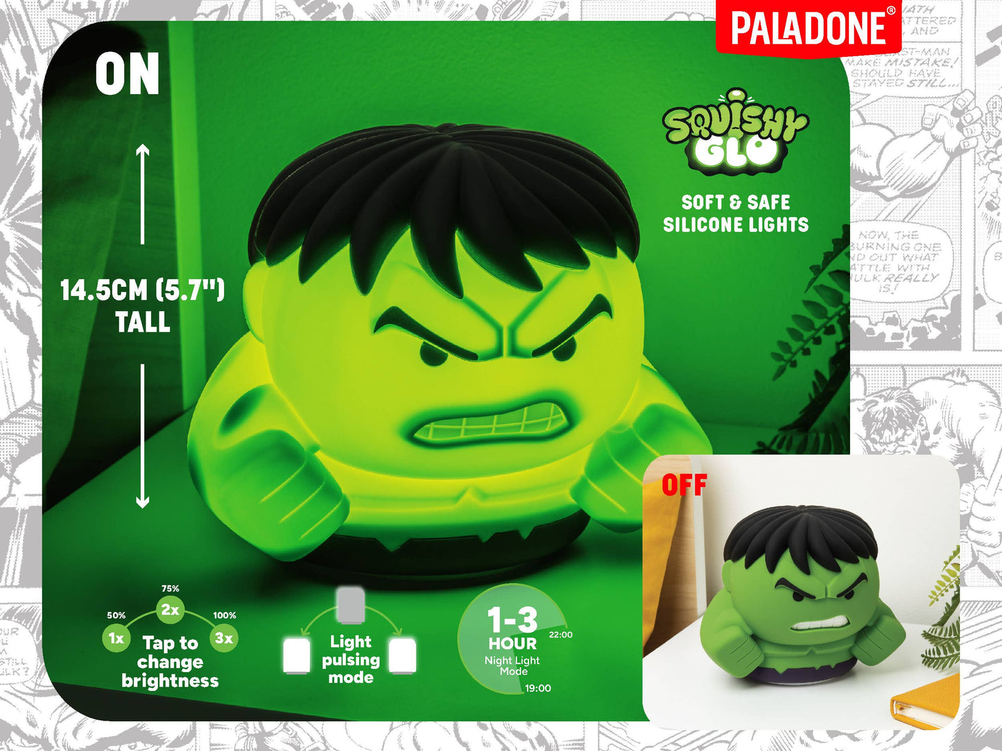 Hulk SquishyGlo Silicone Light Rechargeable
