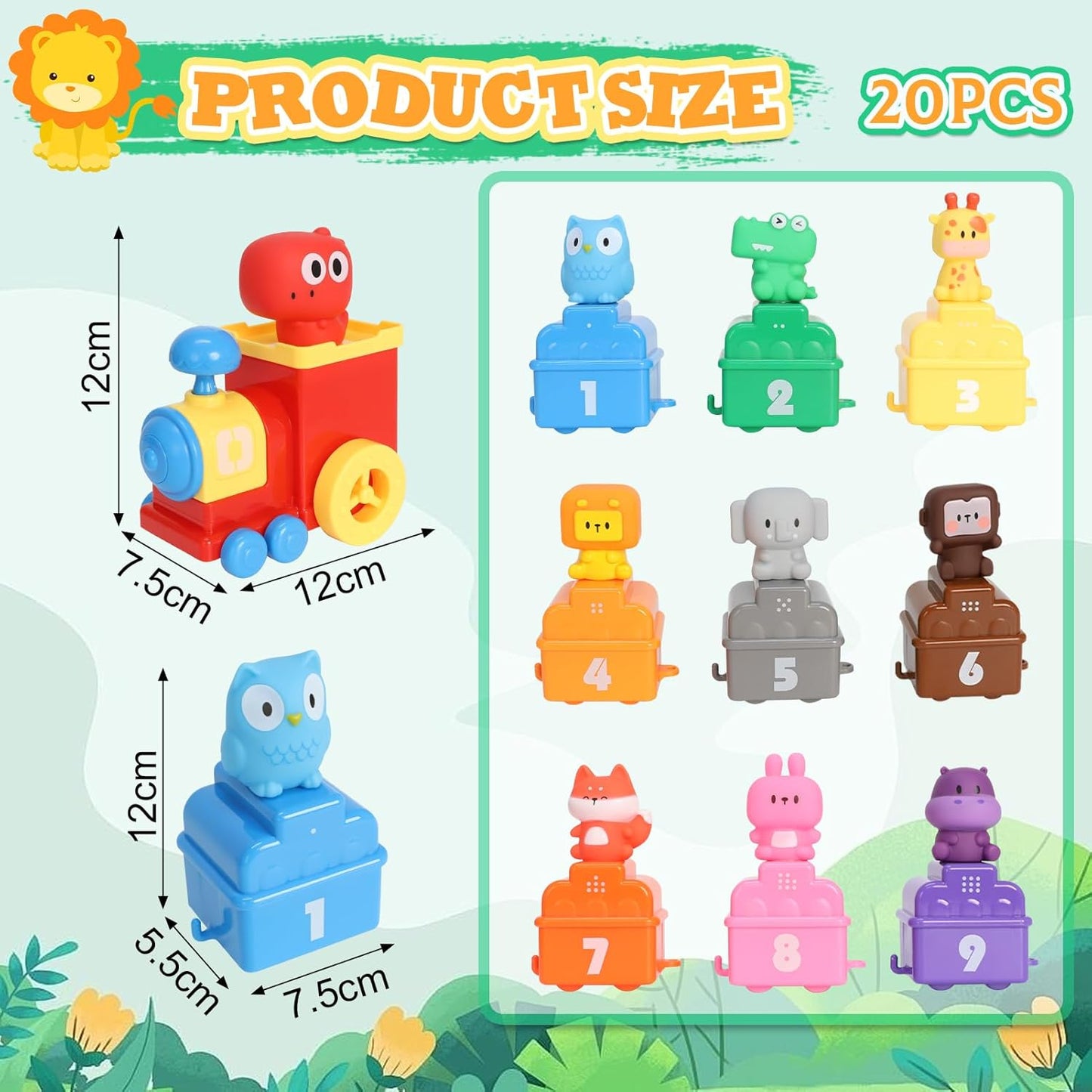 Toddlers Animals Train Toys for Learning Numbers