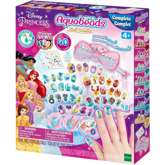 Aquabead Disney Princess Nail Studio  + 2 Refill Recharge Packs