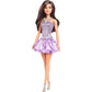 Barbie Fashionistas Doll In Sequined Purple Dress and Silvery Accessories