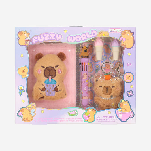 Hot Focus Fuzzy World Capybara Diary Gift Set
