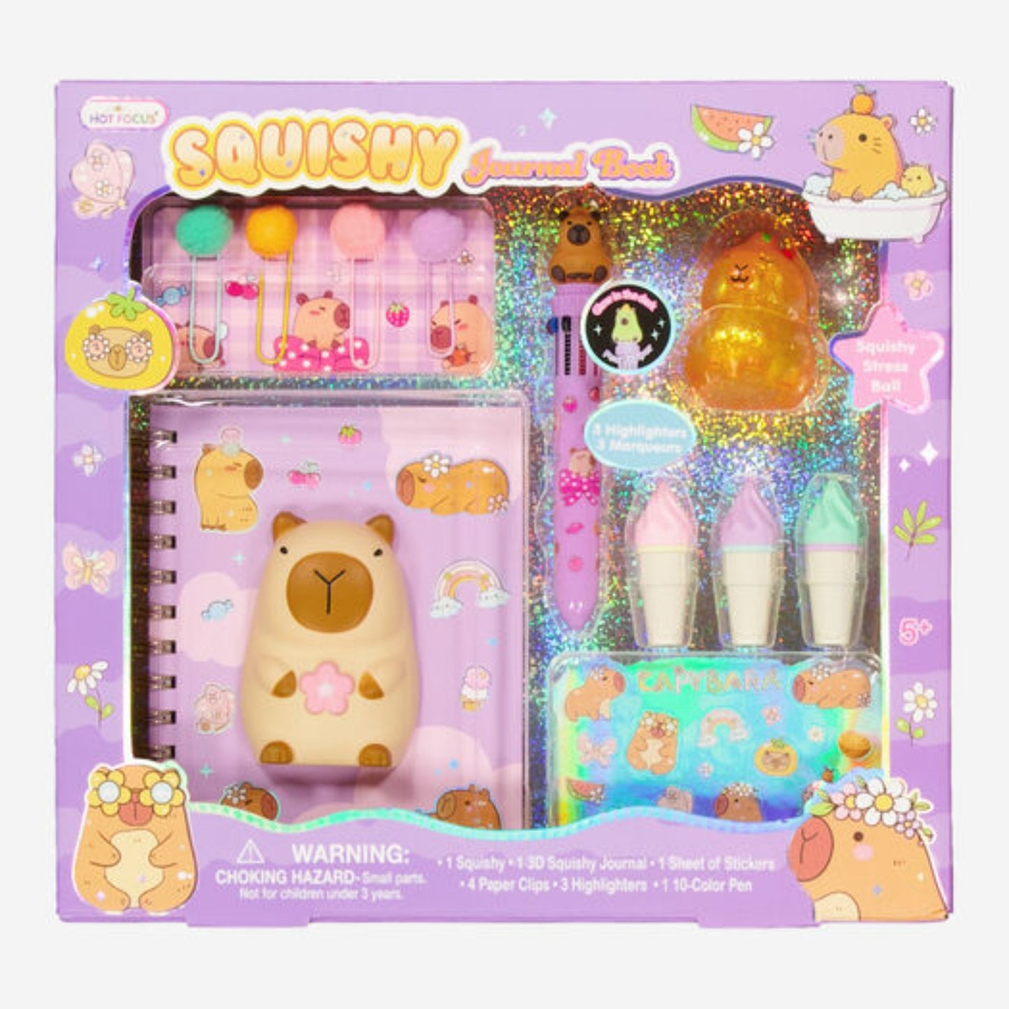 Hot Focus Squishy Journal Gift Set - Capybara