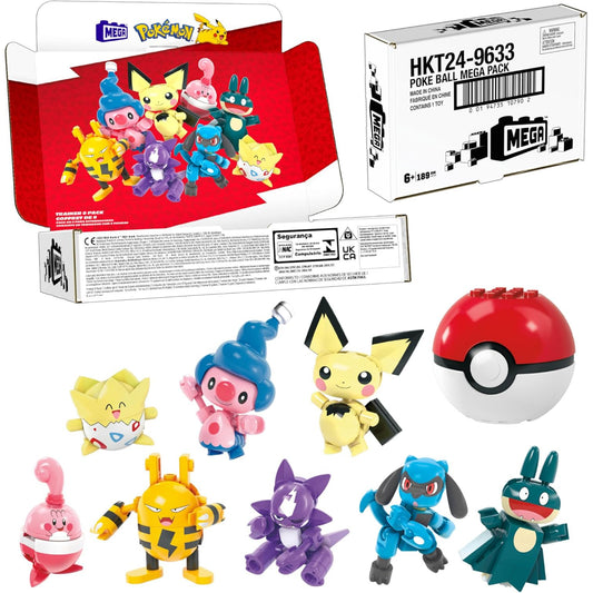 Pokemon MEGA Blocks Figures 8 Pack 189 Pieces (Reduced Packaging)