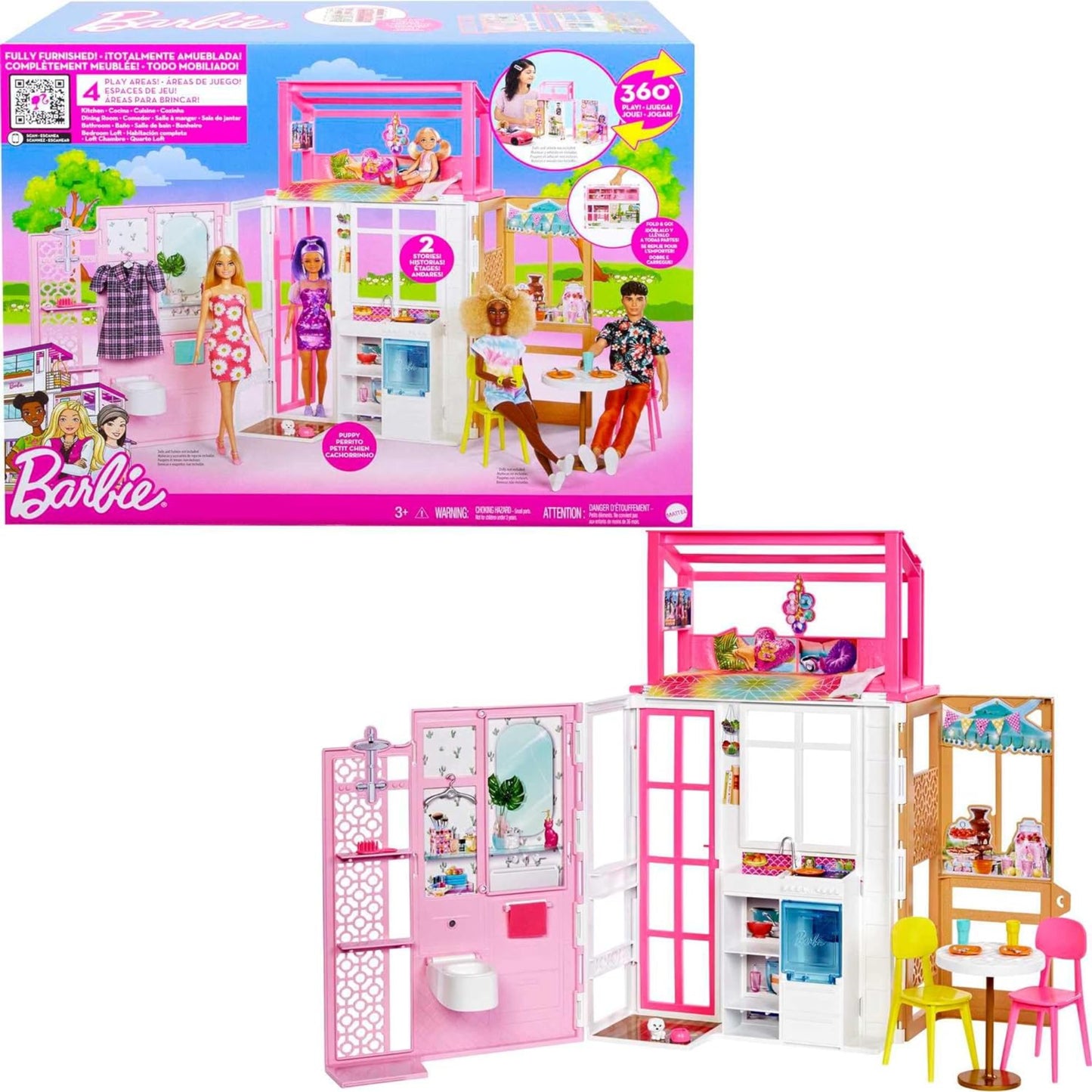 Barbie Furnished House Set (No Dolls Included)