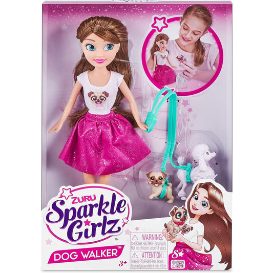Sparkle Girlz Dog Walking Doll