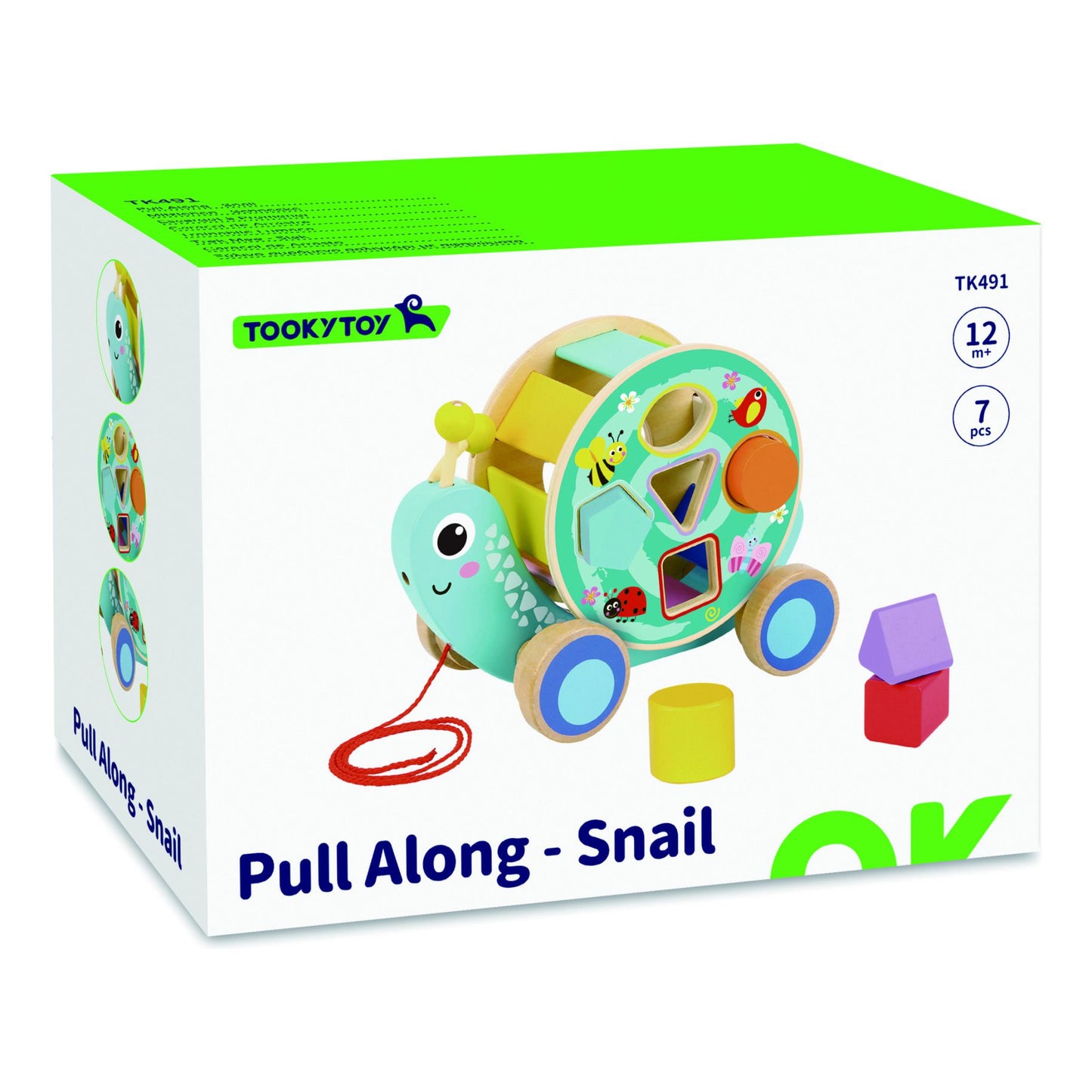 Wooden Pull Along Snail