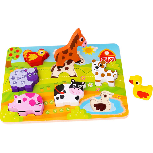 Wooden 8 Piece Chunky Farm Puzzle