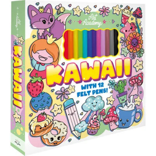 Kawaii Colouring Kit with 12 Felt Pens