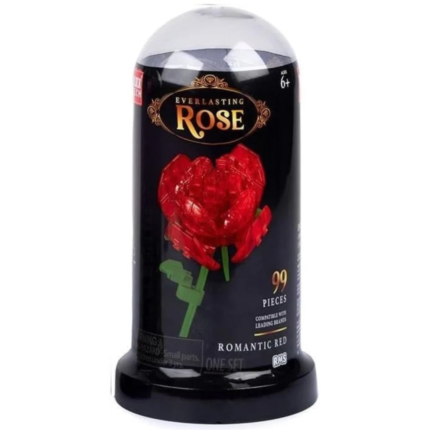 Block Tech Rose in a Dome - Red