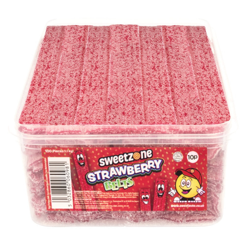 Sweetzone - Strawberry Belts 1.1Kg Tub
