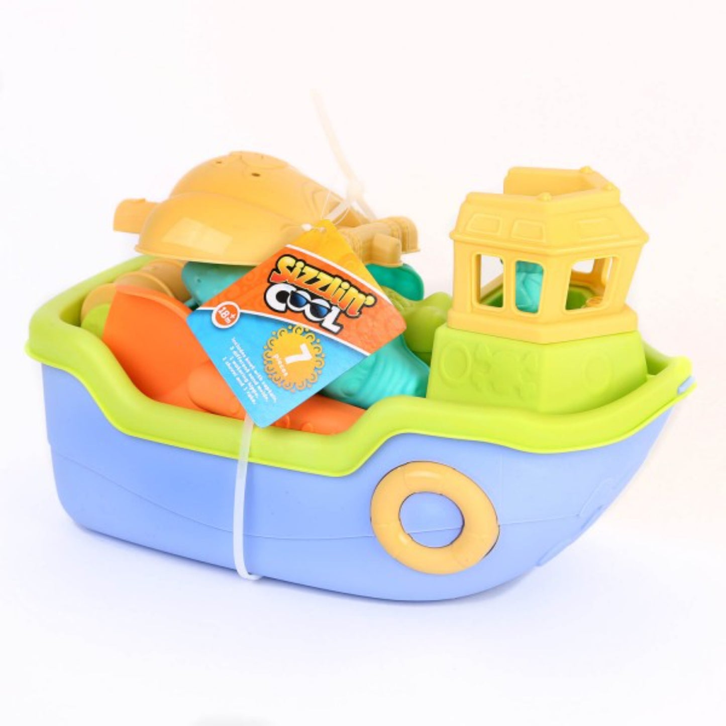 Sizzlin' Cool 7 Piece Sand and Water Tug Boat Play Set