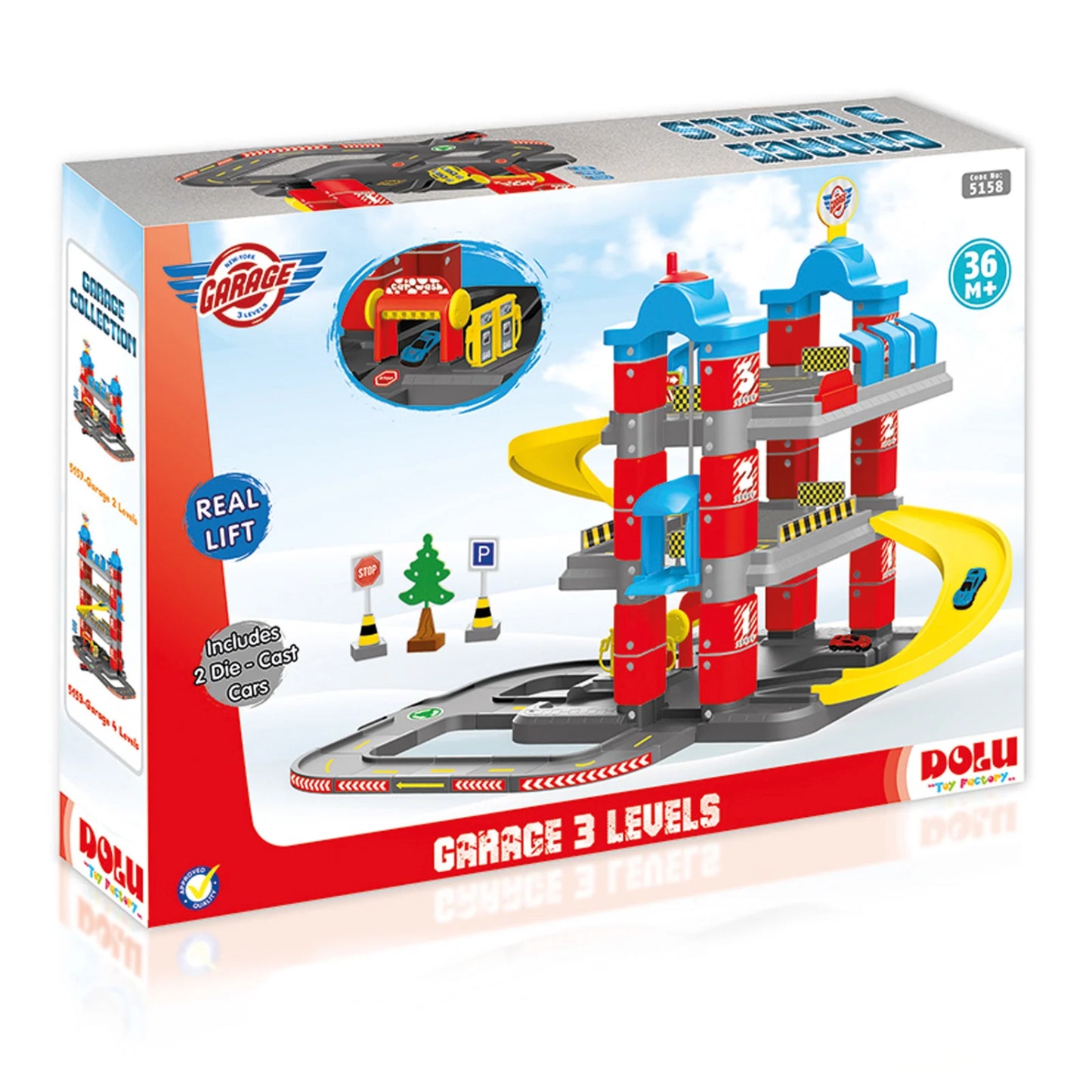 Dolu Kids 2 Level Garage Set