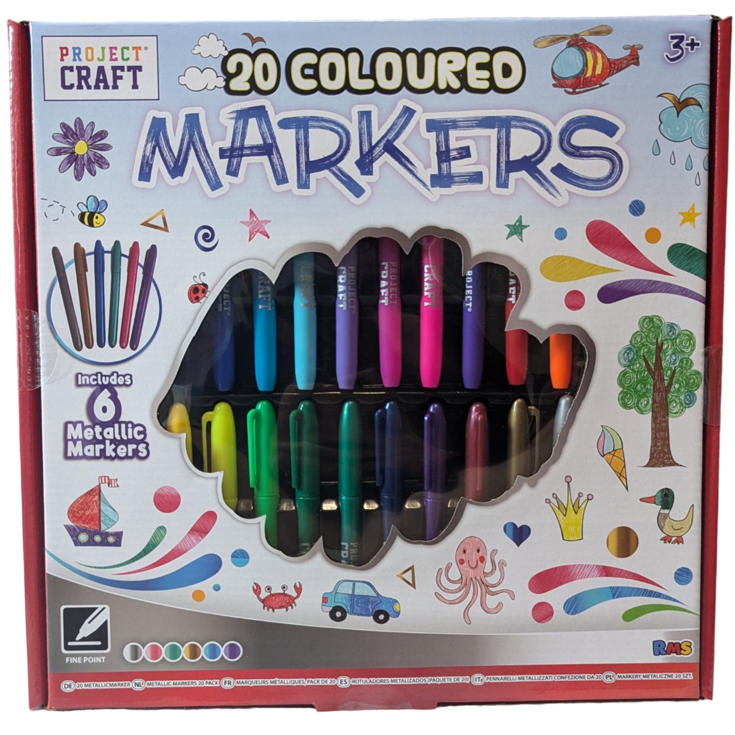 Metallic Markers Set 20 Pack (14 Standard , 6 Metallic)